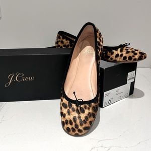 J Crew Evie Ballet Flat in Sahara Brown (leopard print) size 6.5